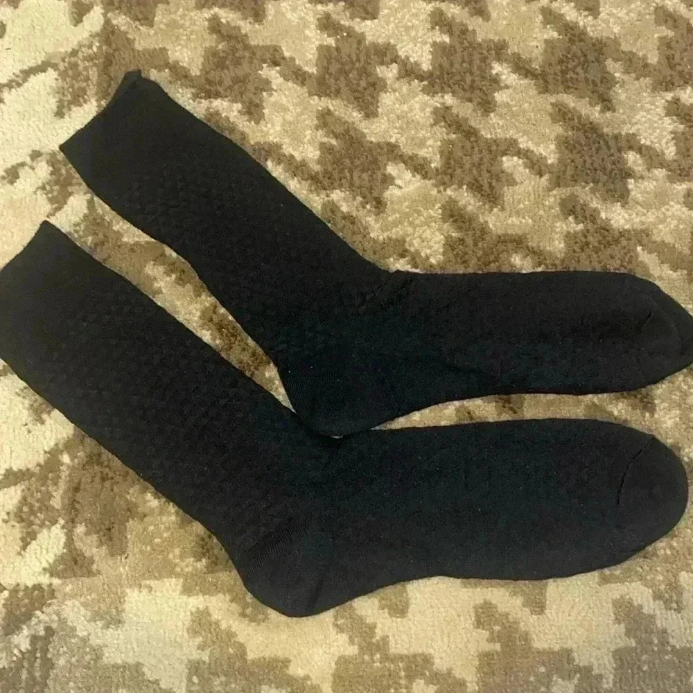 Men’s Patterned Black Dress Socks